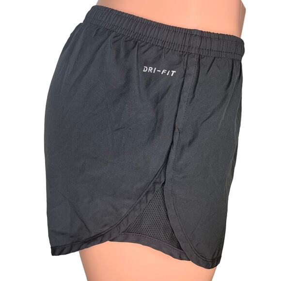 Nike Dri-Fit Short Black Elastic and Tie Waist Lining Black Hide Pockets Size M - Picture 10 of 13